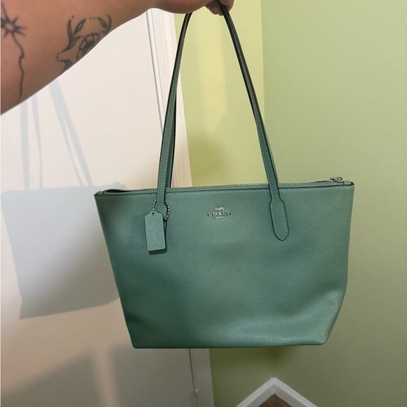Coach Mint Green Tote Bag with Matching Wallet - Picture 1 of 7